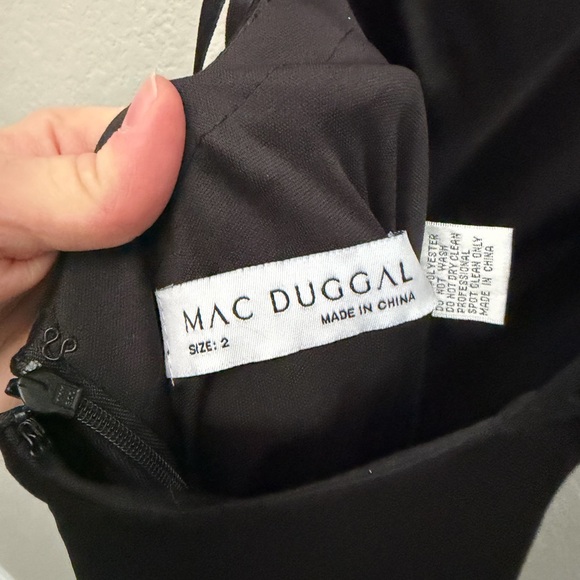 NWT Mac DUGGAL RHINESTONE ENCRUSTED SIDE SLIT CAMI BODYCON GOWN size 2 Black - Picture 7 of 9